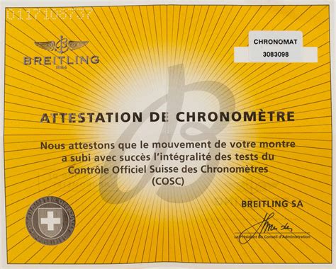 cosc chronometric certification.